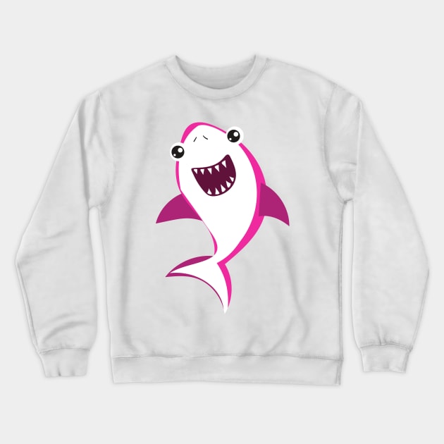 Cute Shark, Little Shark, Pink Shark, Sea Animal Crewneck Sweatshirt by Jelena Dunčević